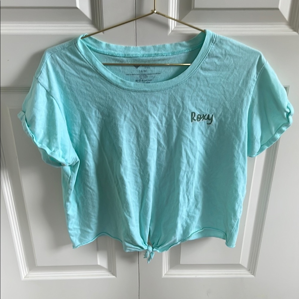 Roxy Blue Crop Tie-Front T-Shirt